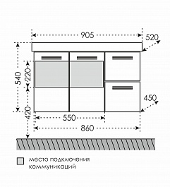 СанТа Мебель для ванной Меркурий 90 – фотография-4